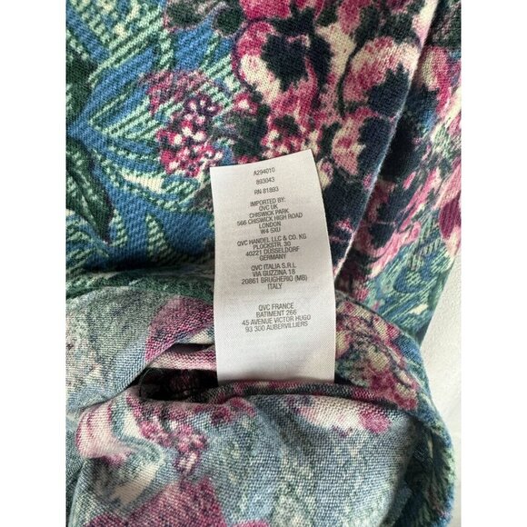 D&Co Womens Floral Long Sleeve Stretch Button-Down Shirt Blouse Size M - Picture 5 of 8